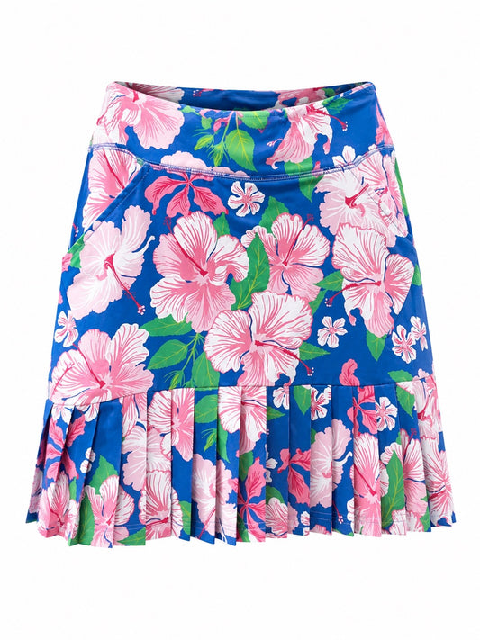 Tina Skirt with Built in Shorts Ruffle Bottom - Multi Lt Blue