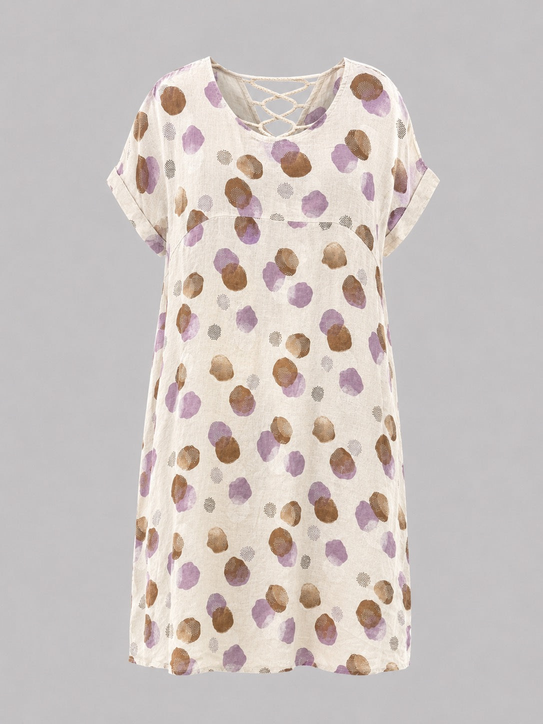 Celeste Linen Polka-Dot Dress O/S