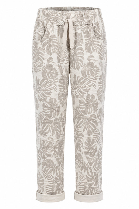 Lanna Stretch Pant  Leaf Print Plus Size