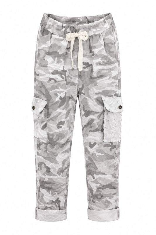 Janna Grey Camo  Stretch Pants