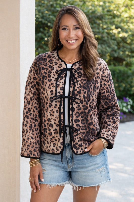 Sierra Animal Print Quilted Jacket