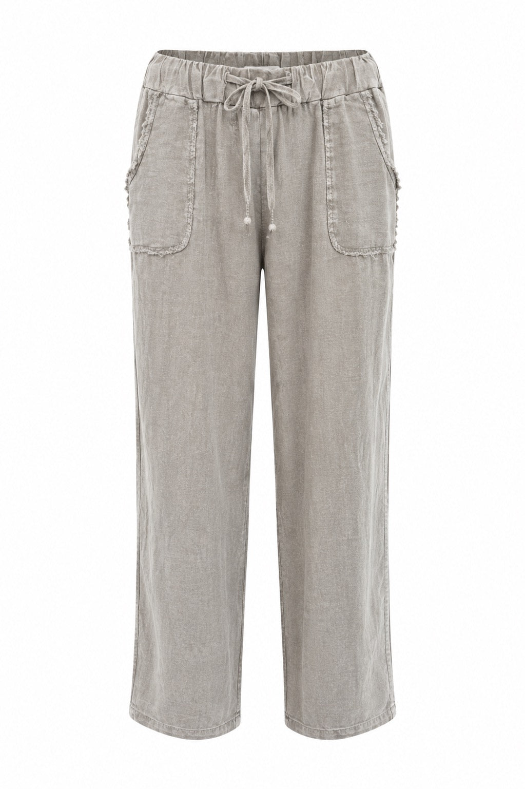Janna Casual linen pants Grey - Plus Size