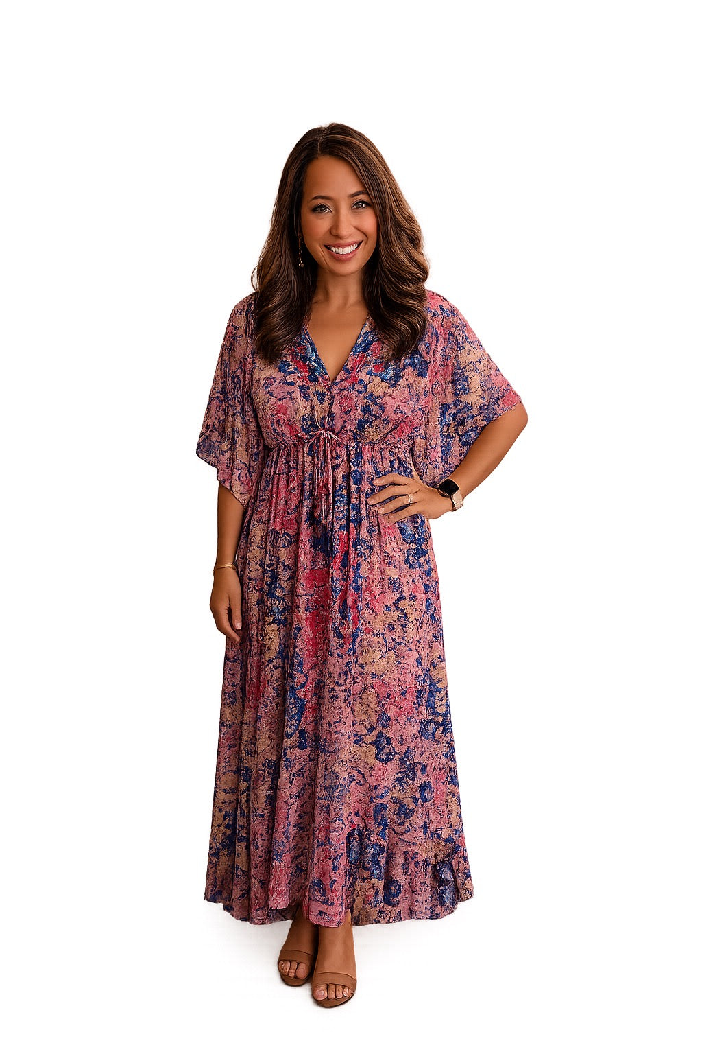 Marisela Patchwork Kaftan Dress