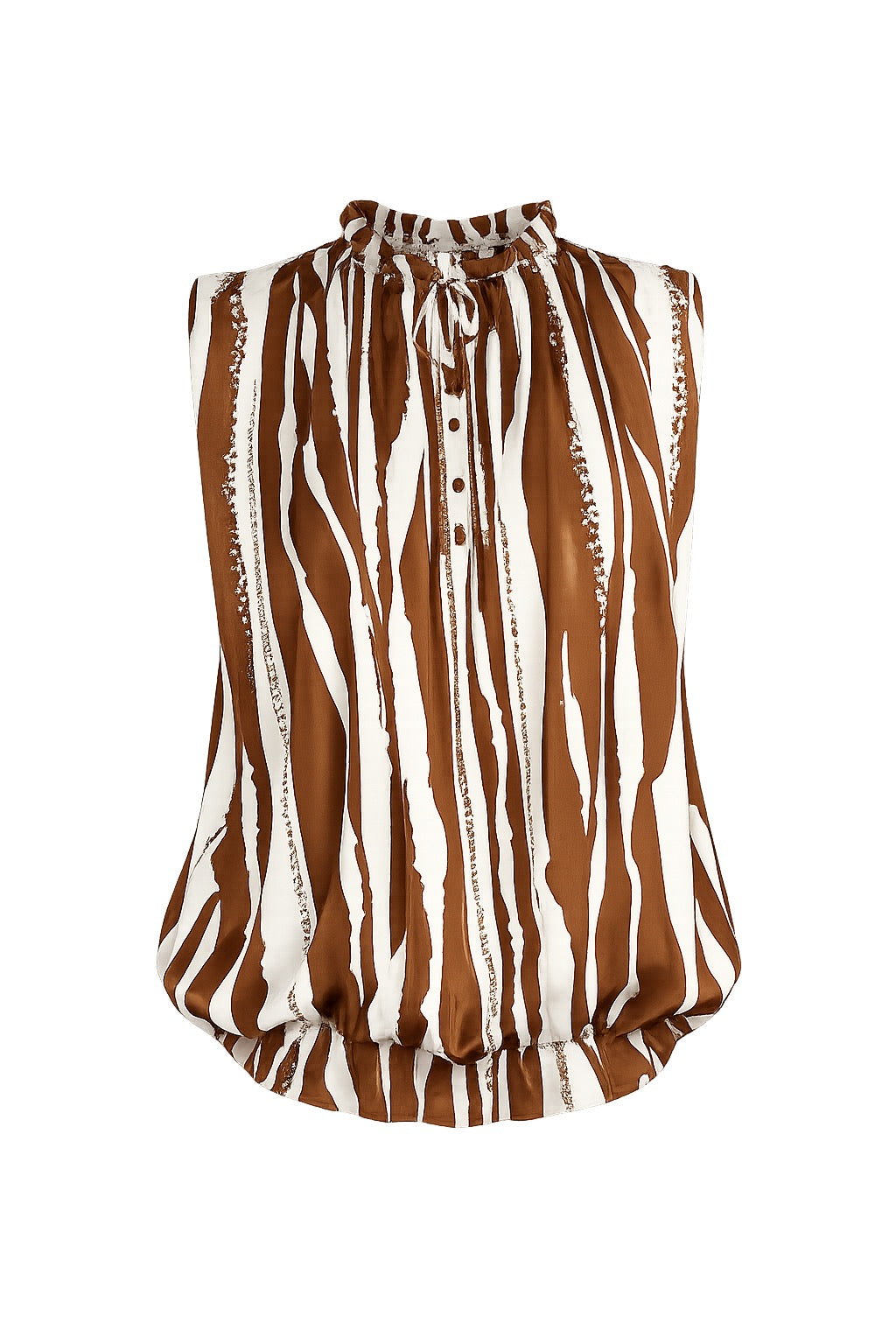 Simone Elegant brown striped blouse and trousers