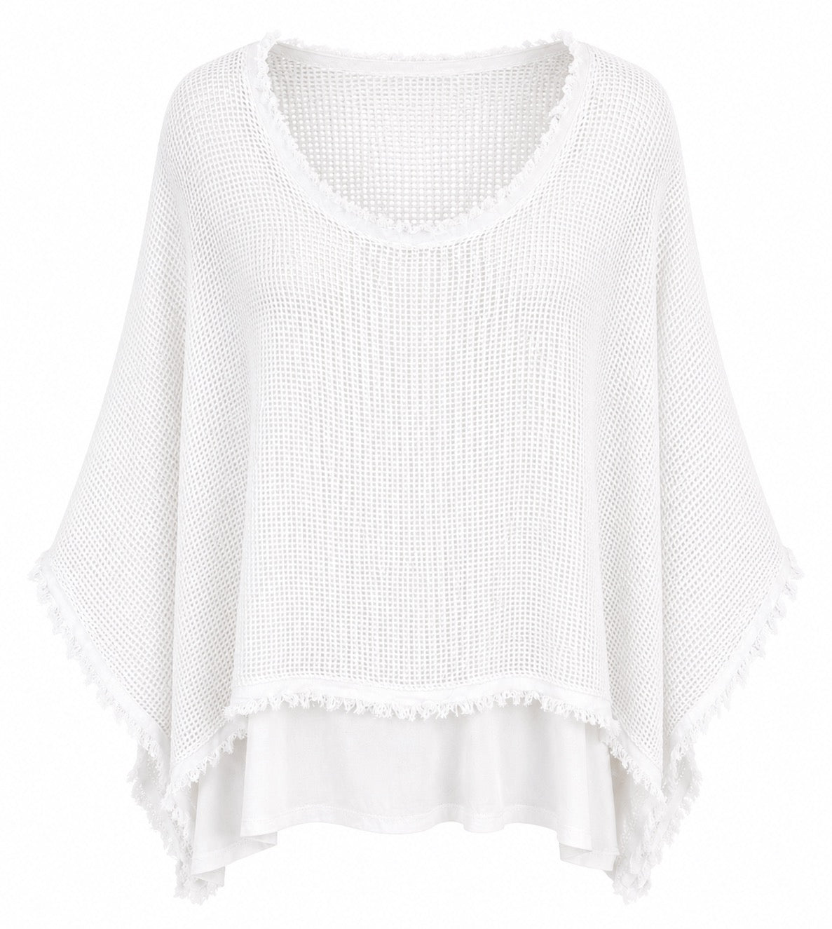 Sabina Knit top w/Cami - White O/S