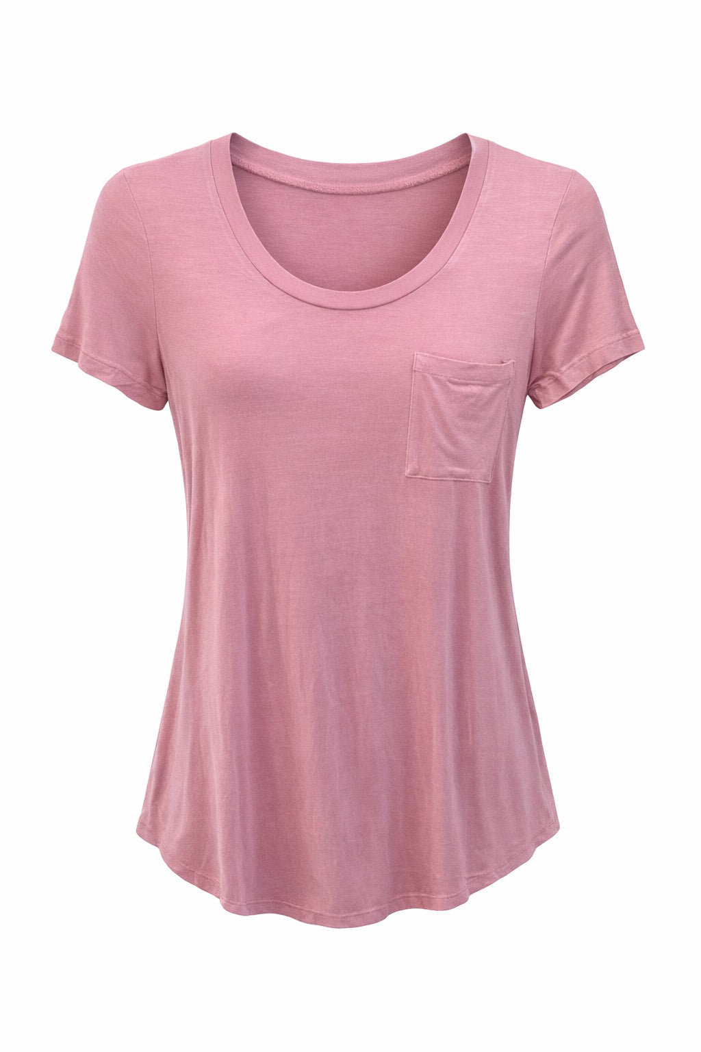 LULU SCOOP NECK RAYON JERSEY TOP - MAUVE
