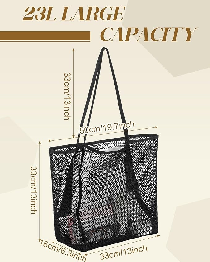 A210 Mesh Beach Waterproof Sandproof Shoulder Bag - Black