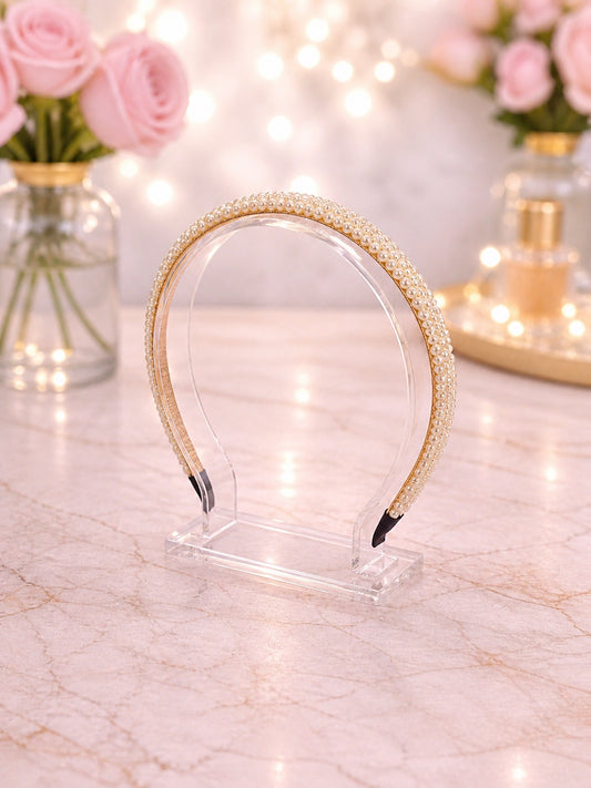 Small 3 rows of Pearls Headband