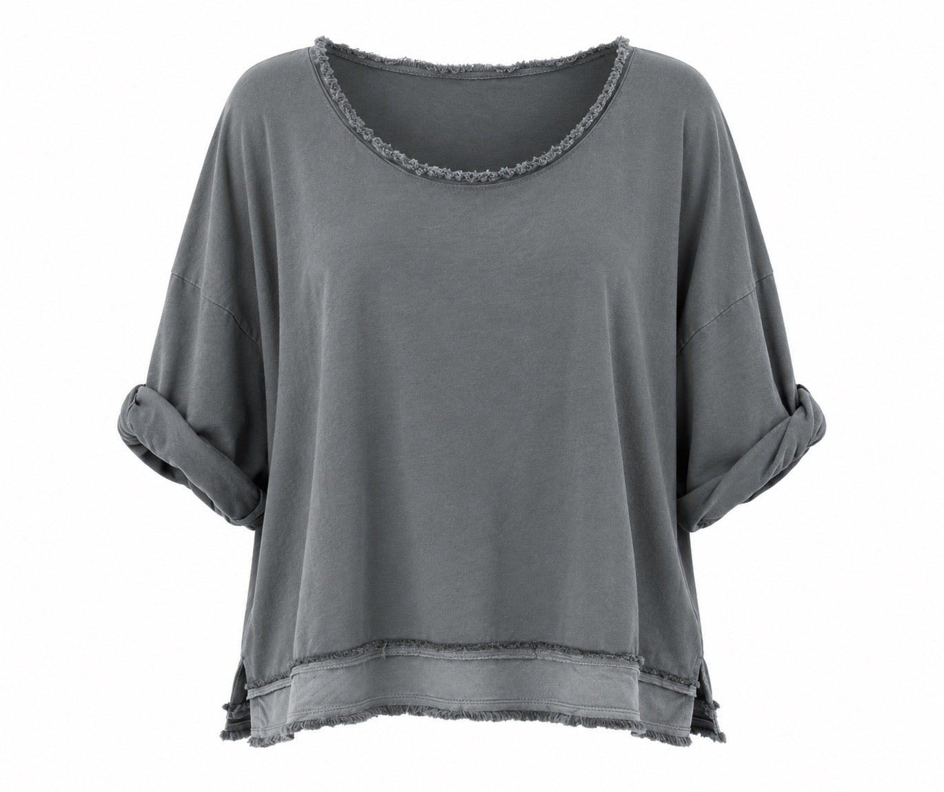 Irene Frayed Charcoal Sweatshirt