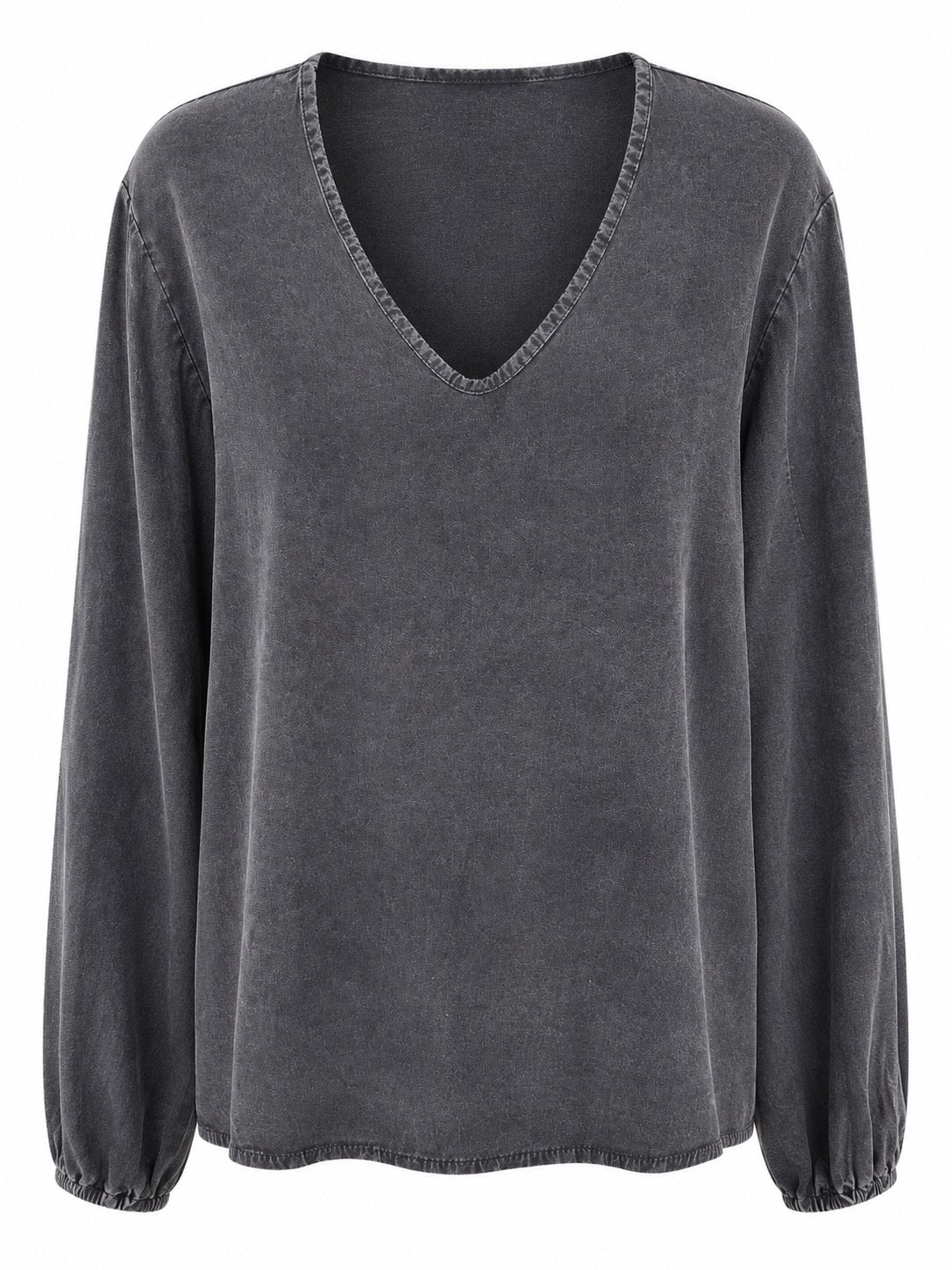 Delphine Washed Charcoal Blouse