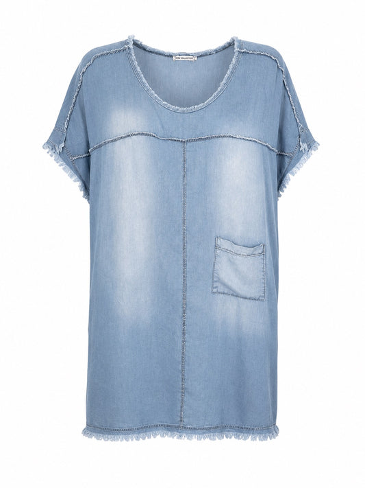 Billie Chambray Fringe Dress