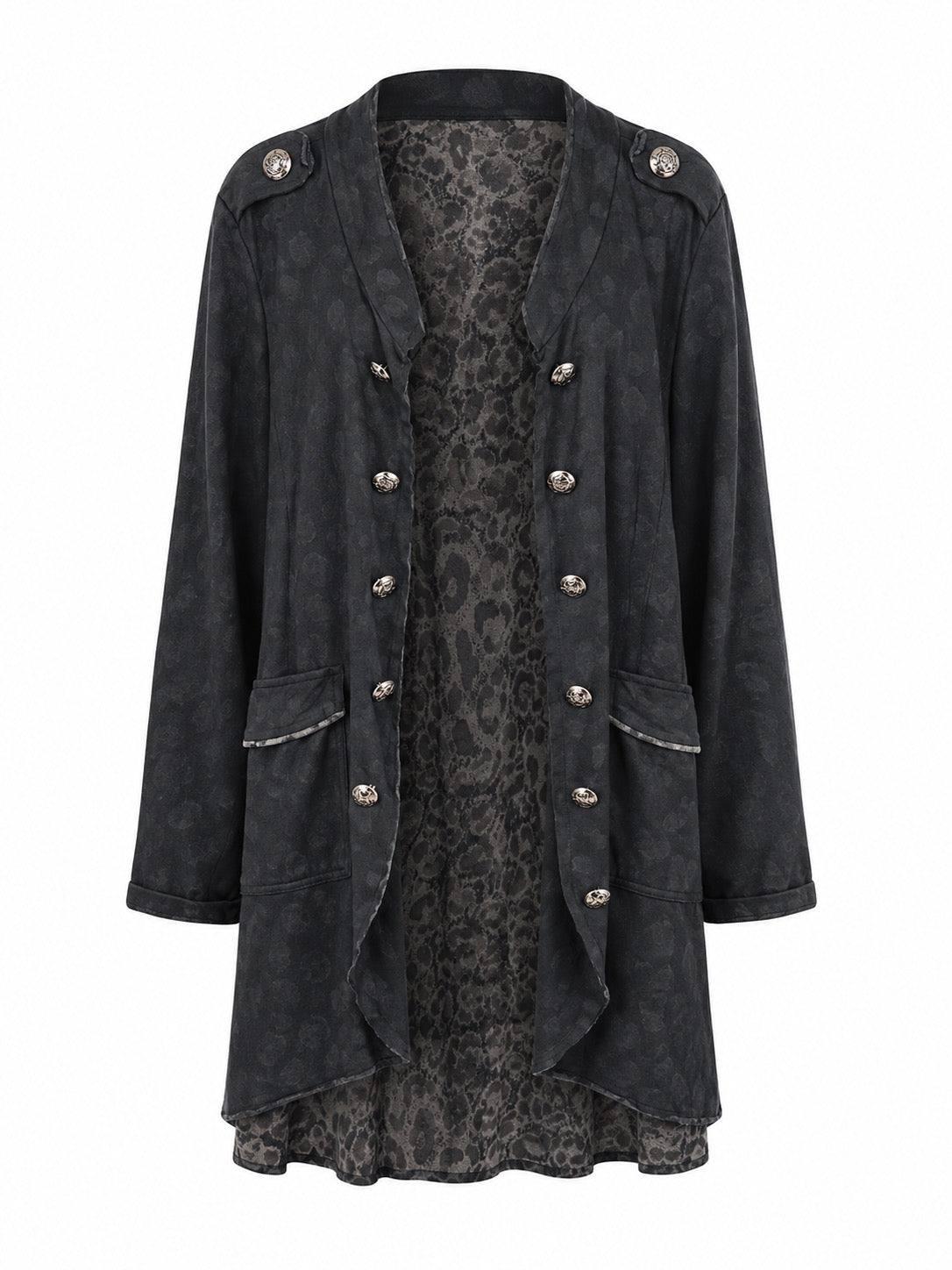 Lucia Chic Military-inspired Black Jacket