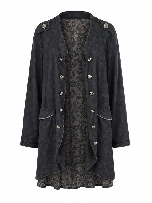 Lucia Chic Military-inspired Black Jacket