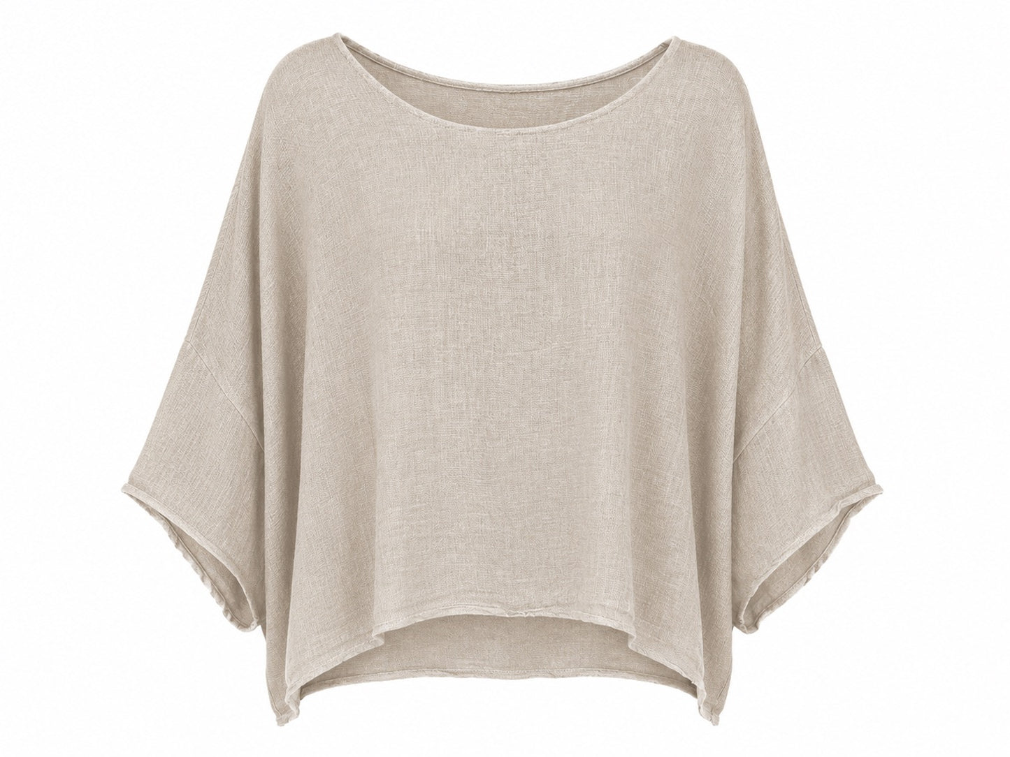 Gianna Minimalist Linen Top in Beige