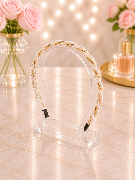 Pearl and Gold Twist Headband