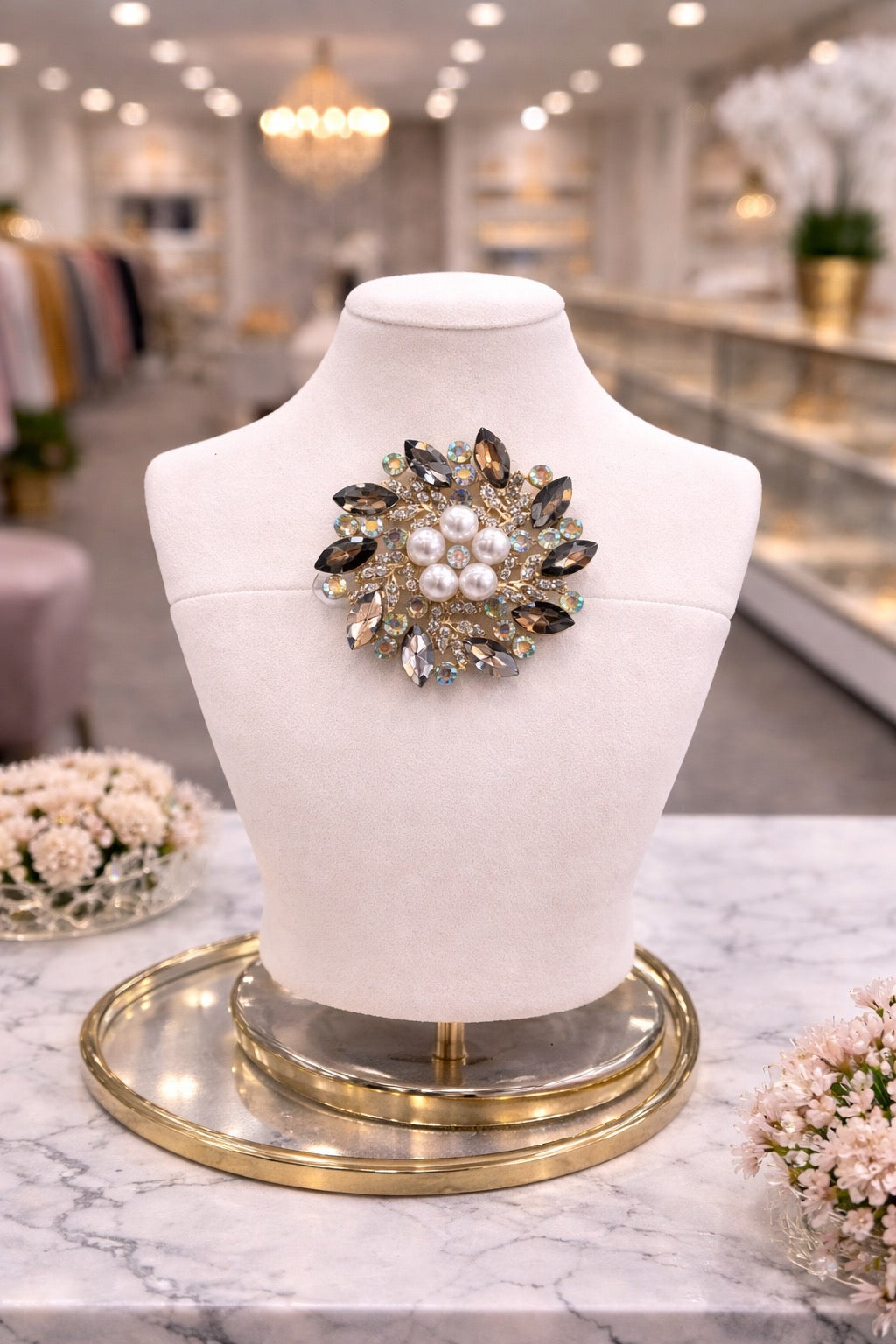 Floral Pearl Brooch