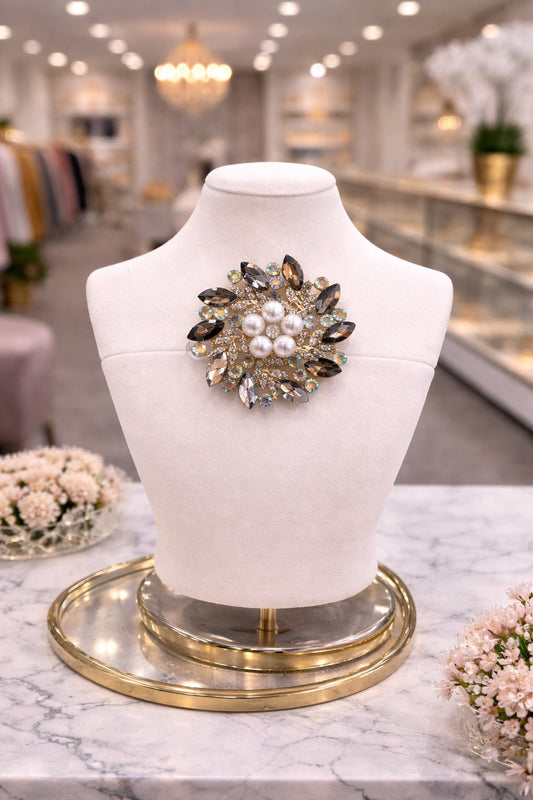 Floral Pearl Brooch