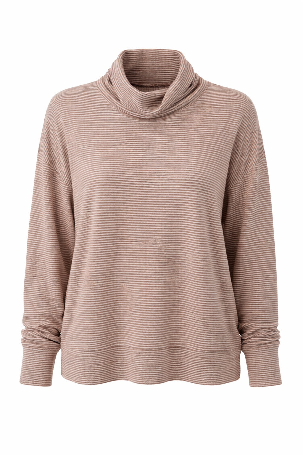 Pella LS Turtleneck Pullover Brown/White