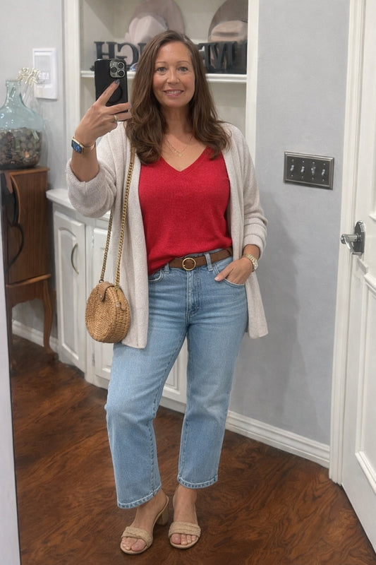 Rudy - Red Textured Long Sleeve PJ Salvage