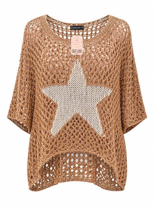 Starla Apricot with Cream Star Top