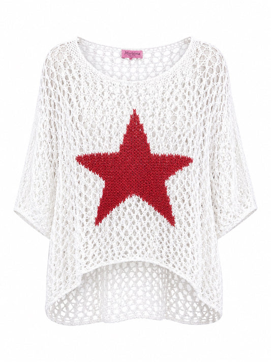 Starla White with Red Star Top