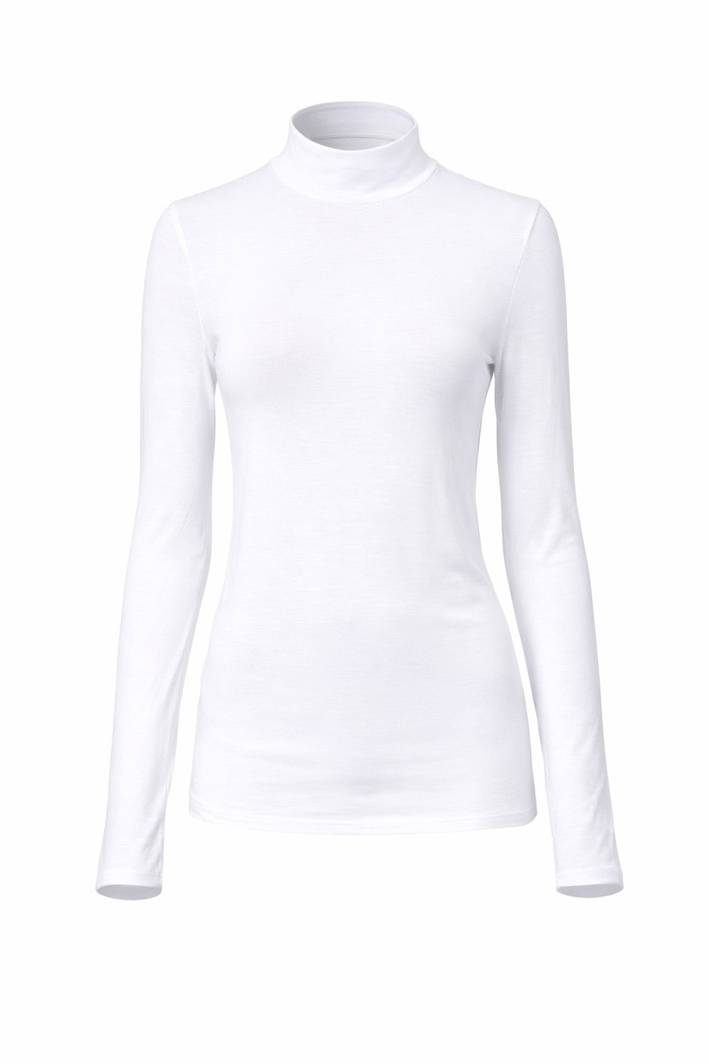 Lydia Mock Neck Rayon Jersey Top Off White