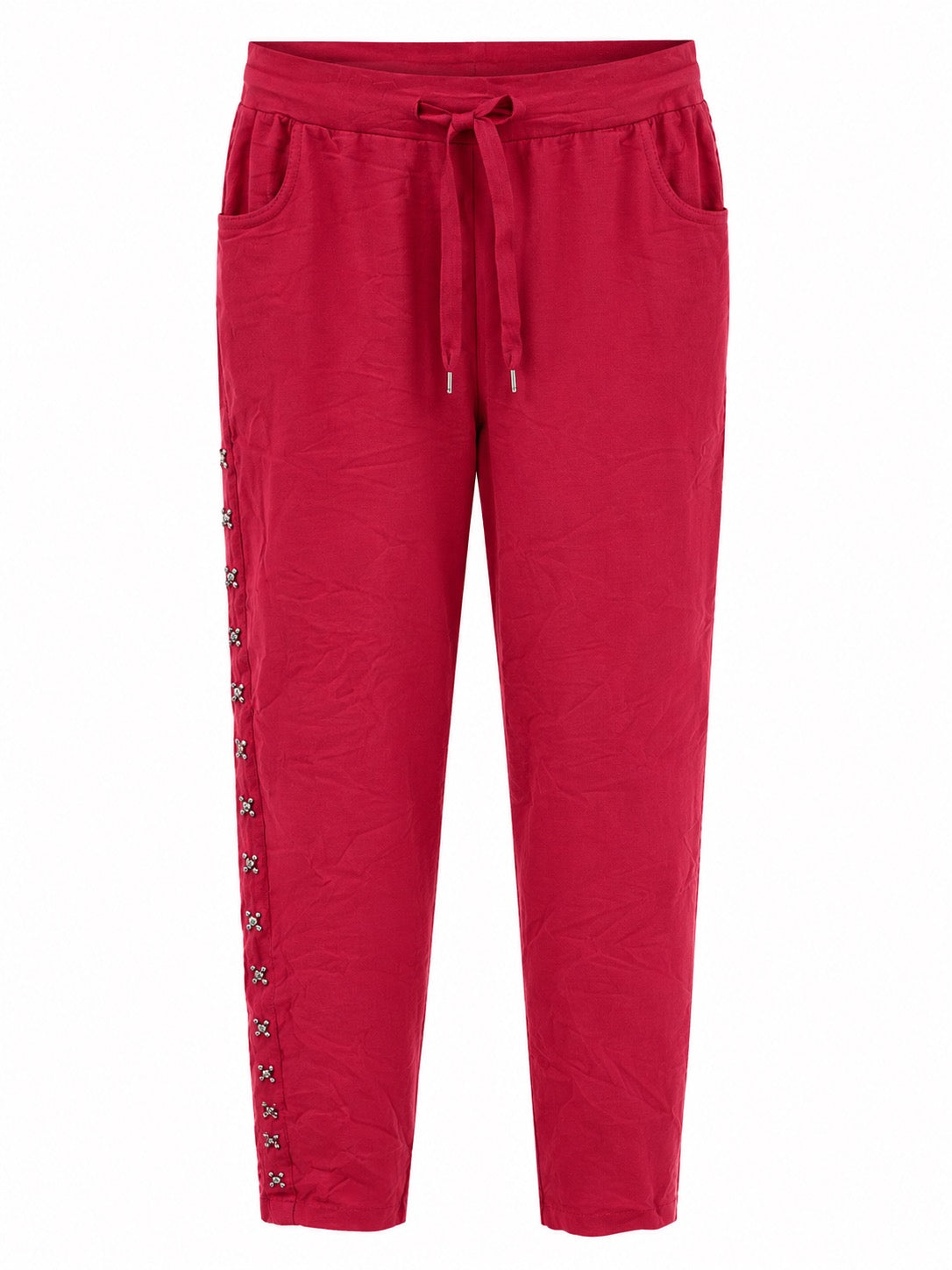 Janna Red Pant w/Rhinestones  Stretch Pants