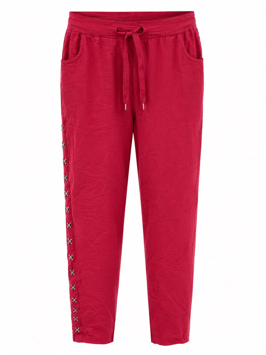 Janna Red Pant w/Rhinestones  Stretch Pants