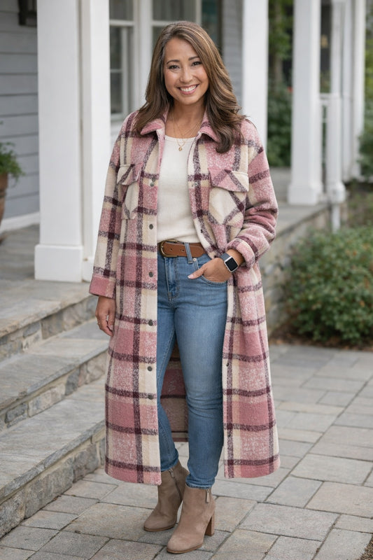 Sharon Long Plaid Jacket