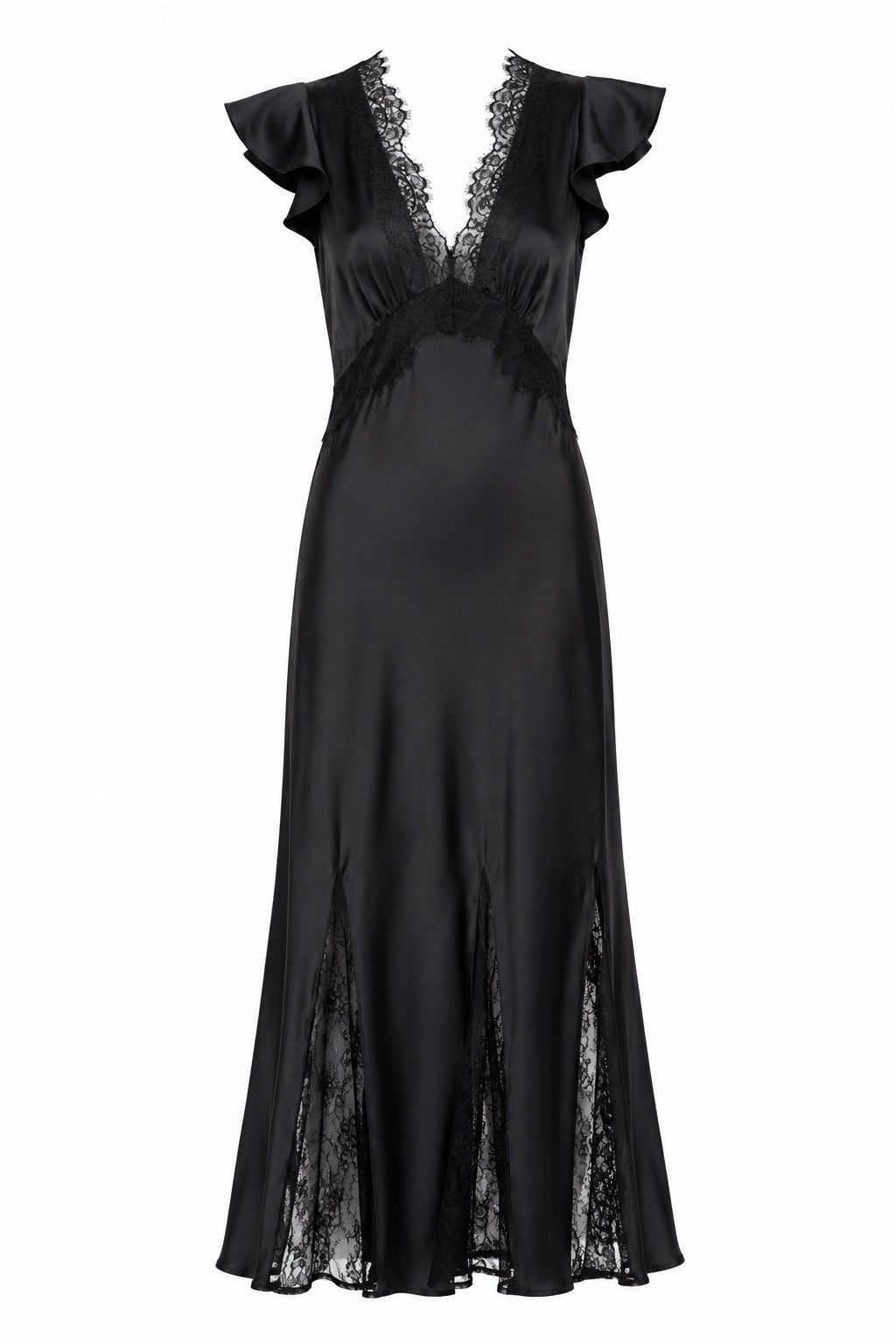 Raven Satin Lace Gown