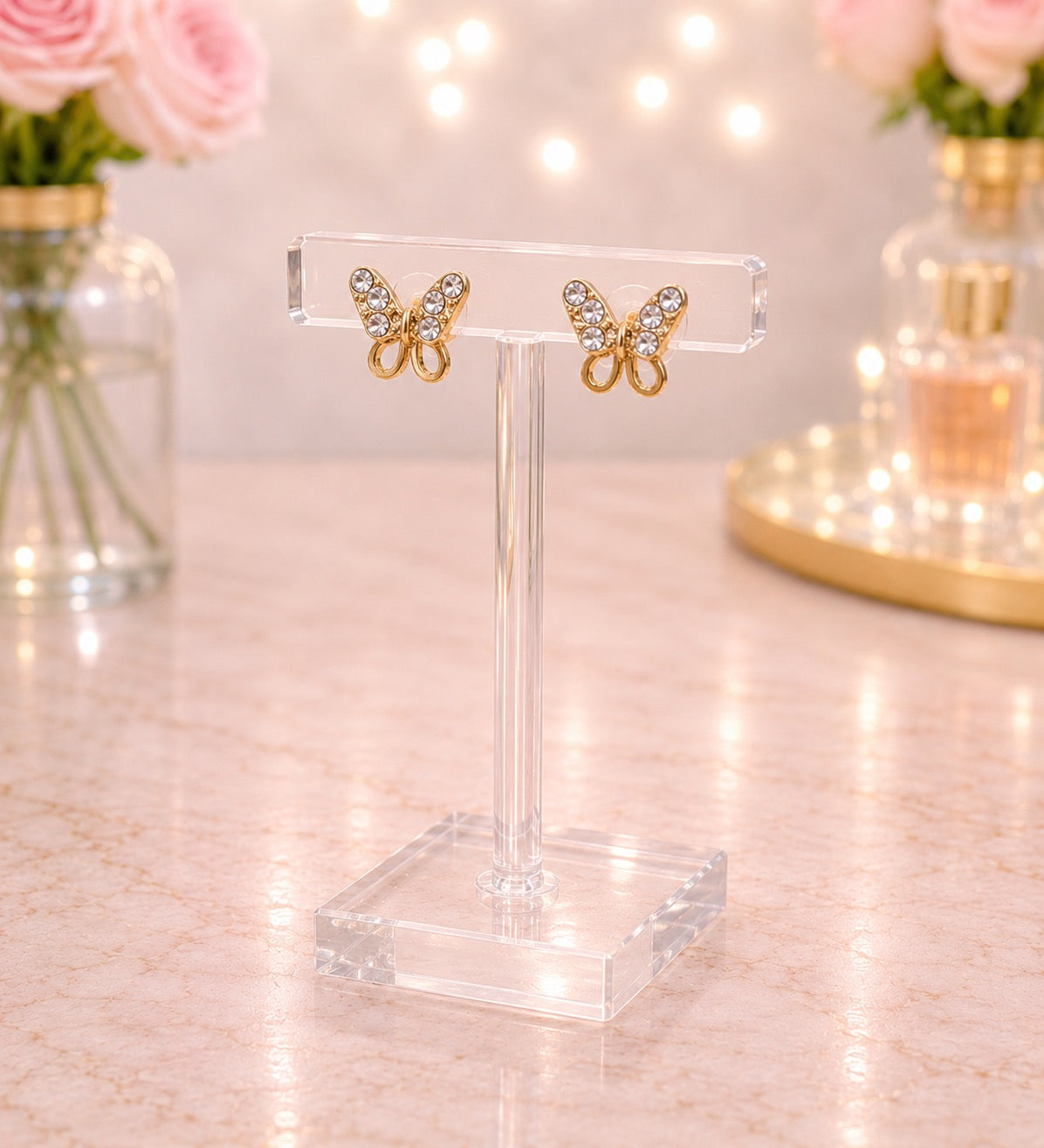 Crystal Butterfly Stud Earrings