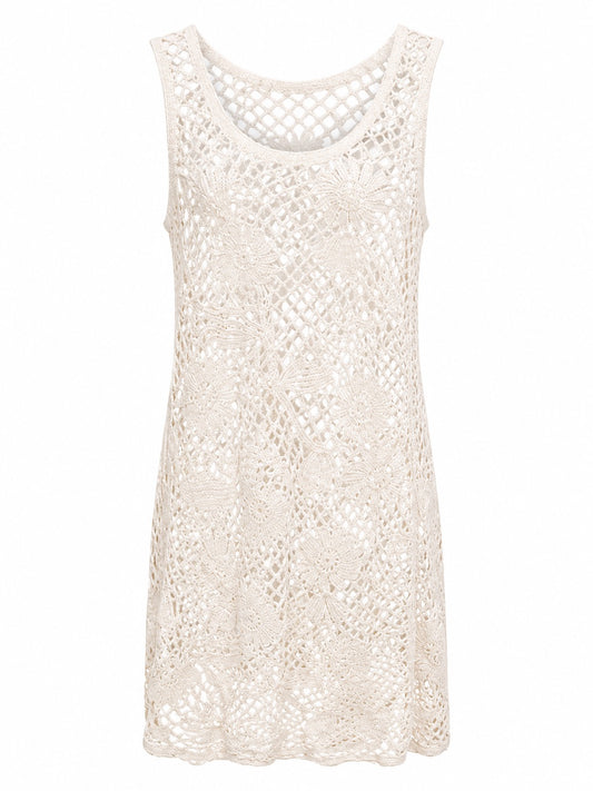 Lindsay Crochet Floral Pattern Tank Dress