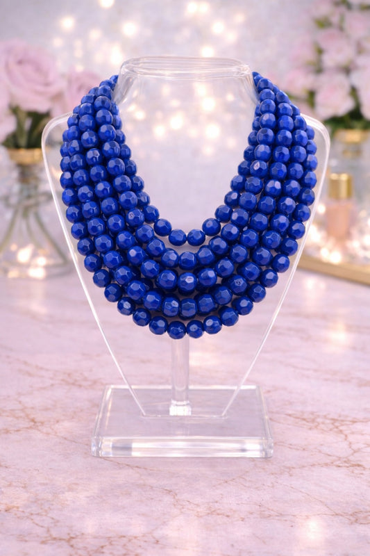 7 Strand Blue Magnetic Necklace