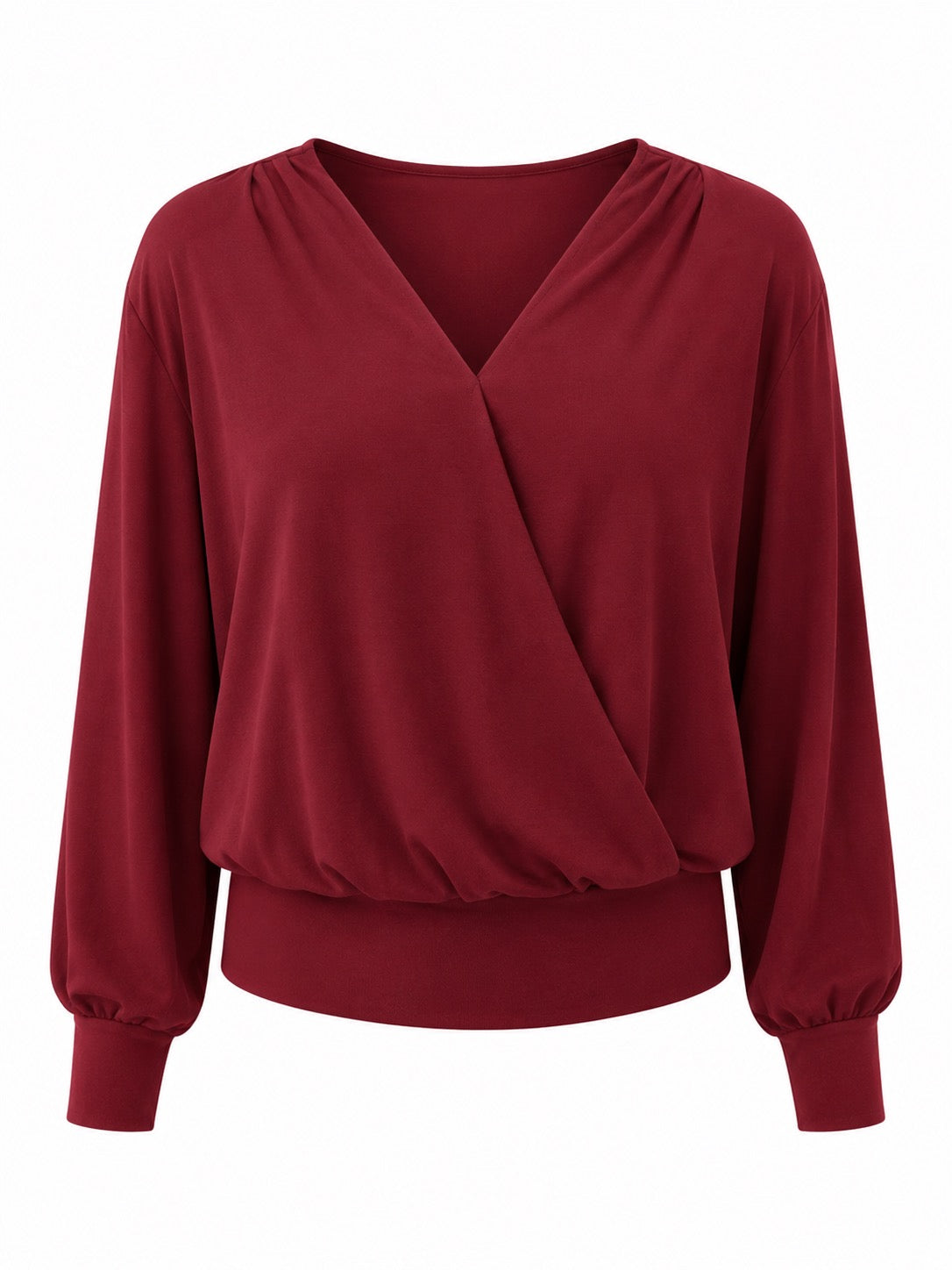 Madeline Long Sleeve Surplice Woven Top Terracotta