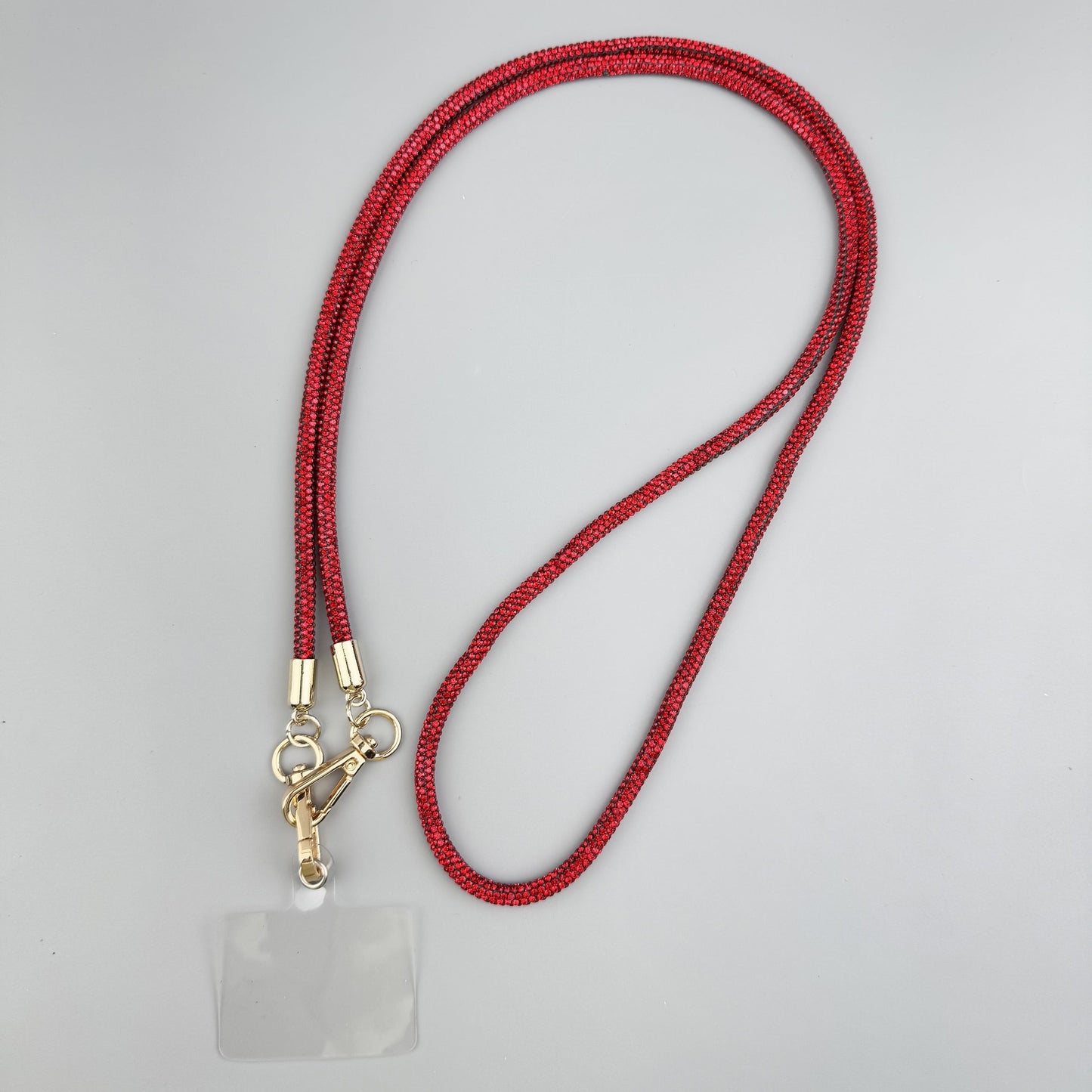 Red Rhinestone Crossbody Phone Lanyard