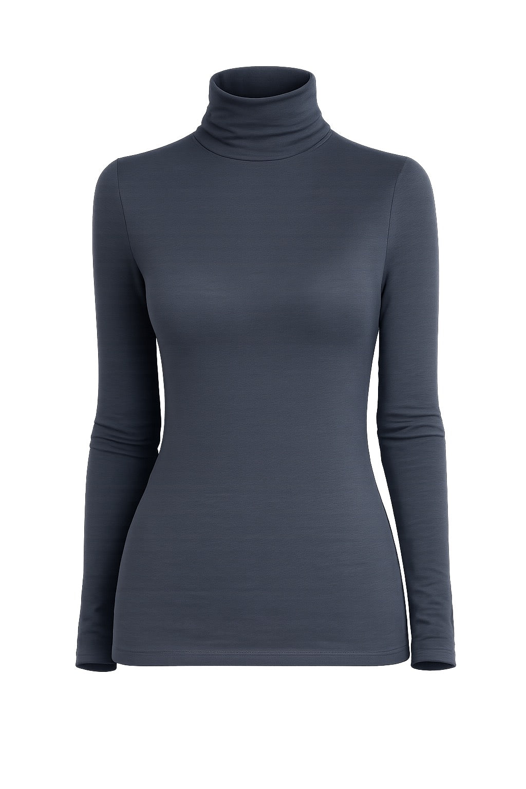 Lydia Mock Neck Rayon Jersey Top Bold Charcoal Grey