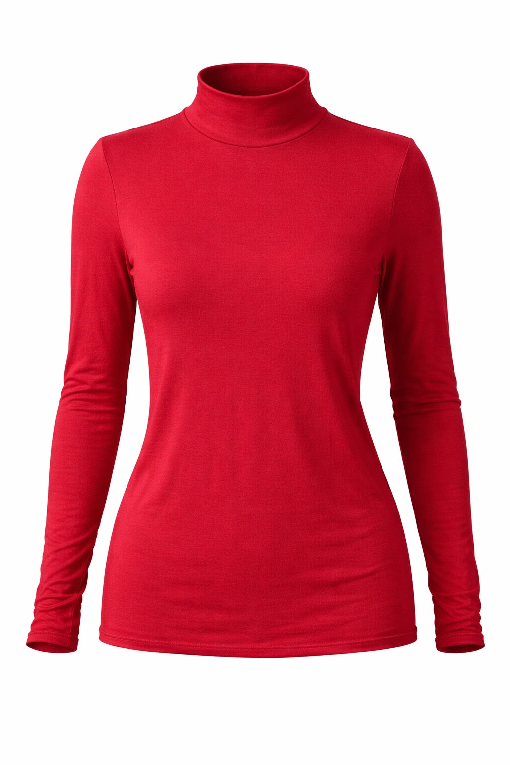 Lydia Mock Neck Rayon Jersey Top Bold Red