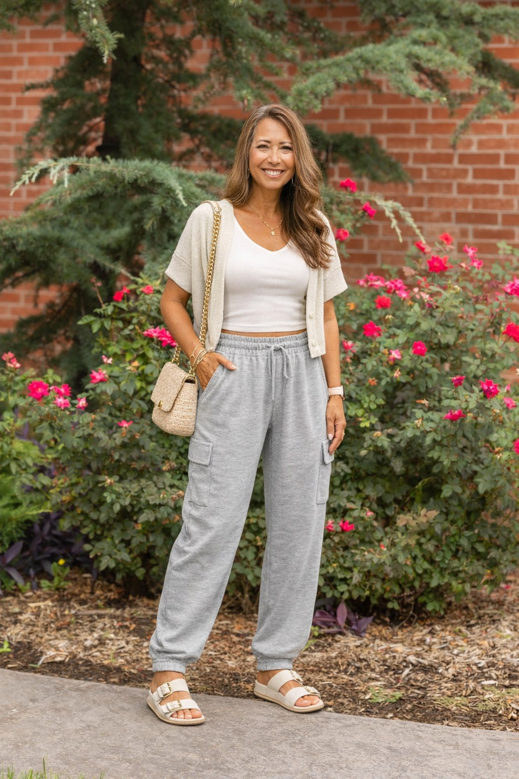Lovesoft Elastic High Waist Straight Leg Pant - Grey