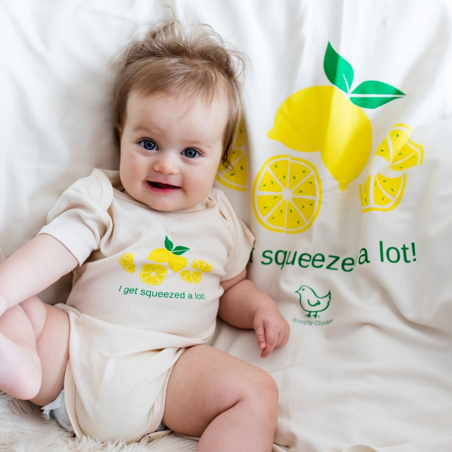 I Get Squeezed A Lot Short Sleeve Romper, Hat & Blanket Gift Set