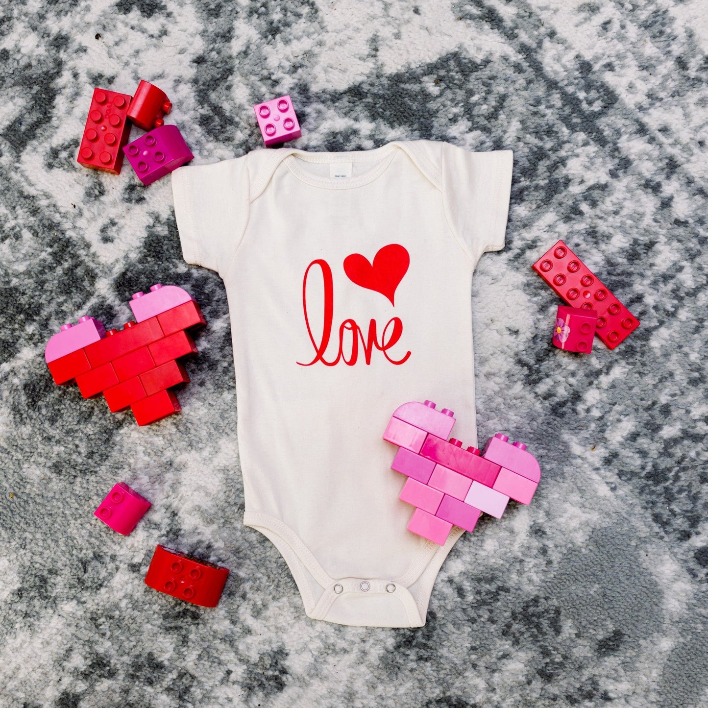 Love Short Sleeve Romper & Hat Gift Set