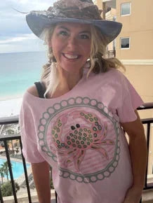 Indigo Blue - Pink Coastal Crab Top *Preorder*