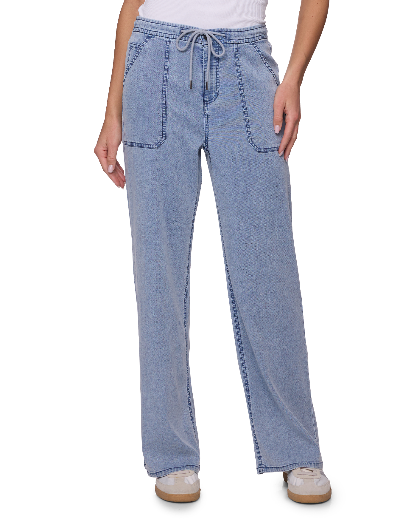 Buffton Wide Leg Pants Light Wash