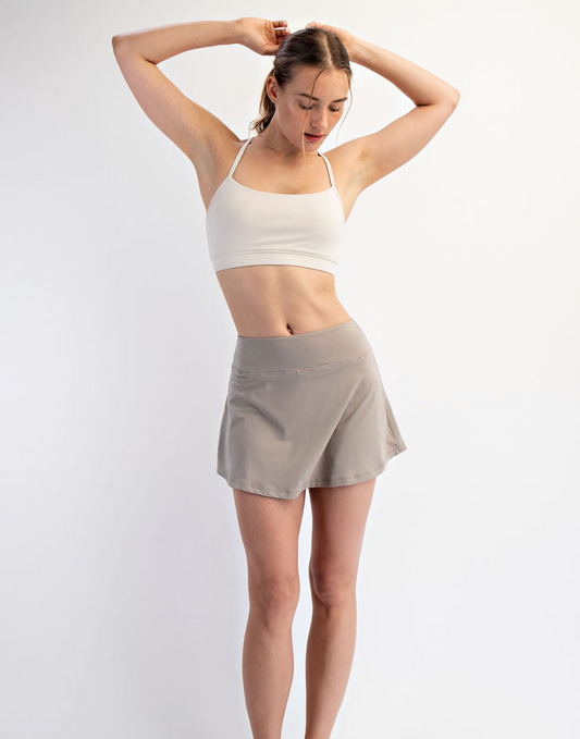 Nora Butter Basic Skort Stone Taupe Plus Size