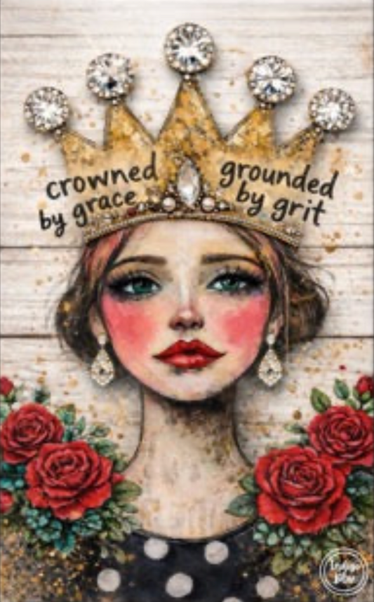 Indigo Blue - Crowned By Grace / Grounded By Grit Top *Preorder*