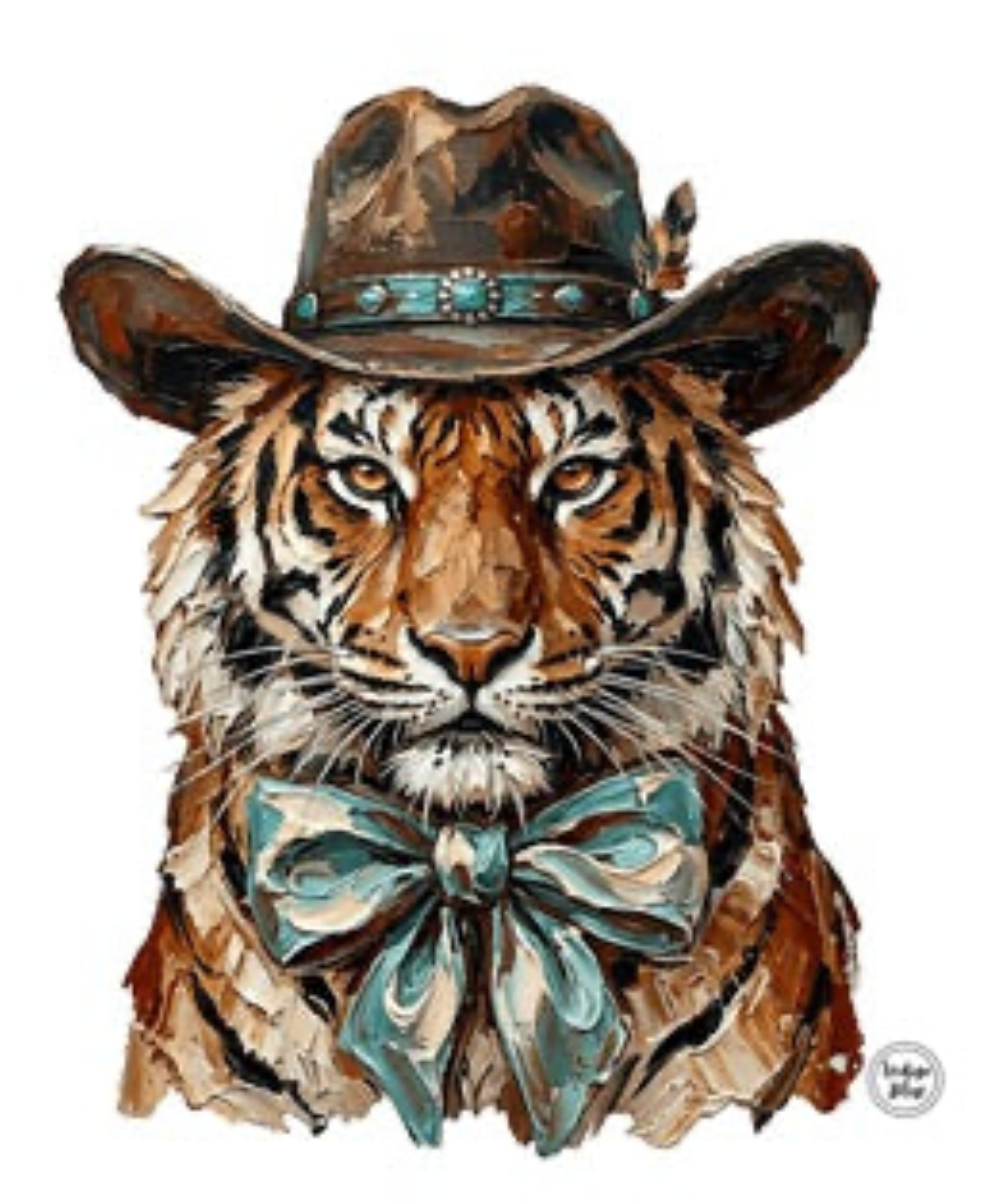 Indigo Blue - Turquoise and Tiger Stripes Top *Preorder*