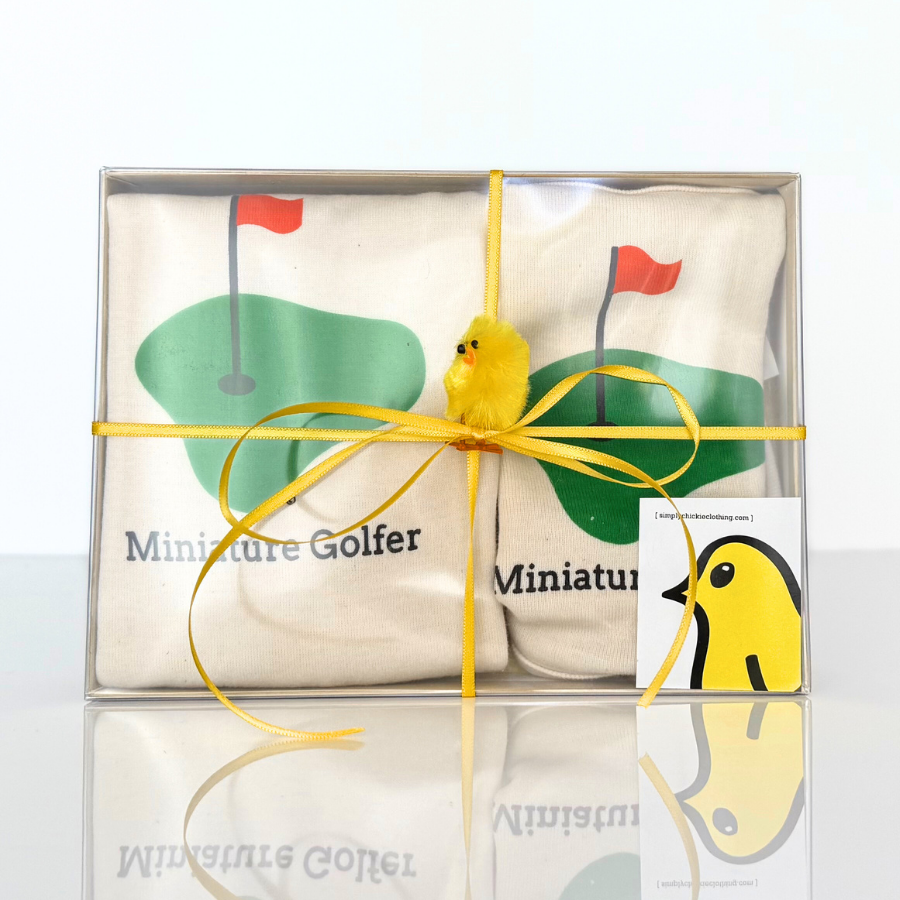 Mini Golf Long Sleeve Romper & Hat Gift Set