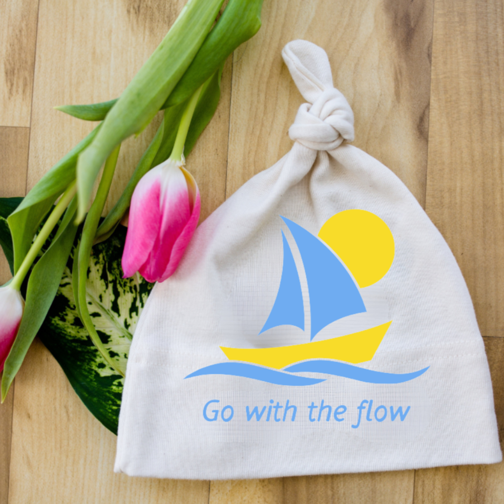 Go With The Flow Sailing Short Sleeve Romper & Hat Gift Set