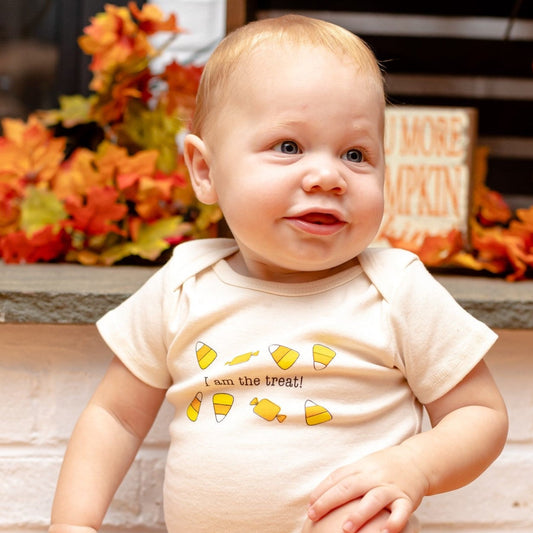 Candy Corn I Am The Treat Short Sleeve Romper