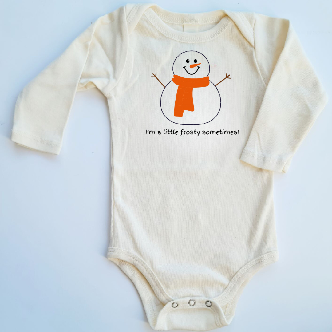 I'm A Little Frosty Sometimes Snowman Long Sleeve Baby Romper
