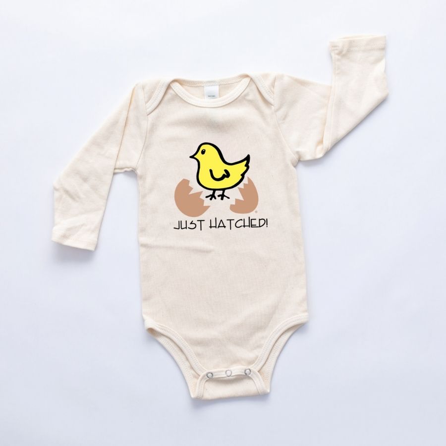 Just Hatched Long Sleeve Romper, Hat & Blanket Gift Set